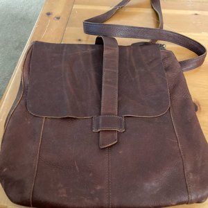 Duluth Trading Lifetime Leather Convertible Backpack Crossbody Brown Bag
